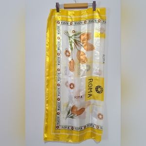 Roma Large Yellow & White Floral Lightweight Scarf 34" x 39"